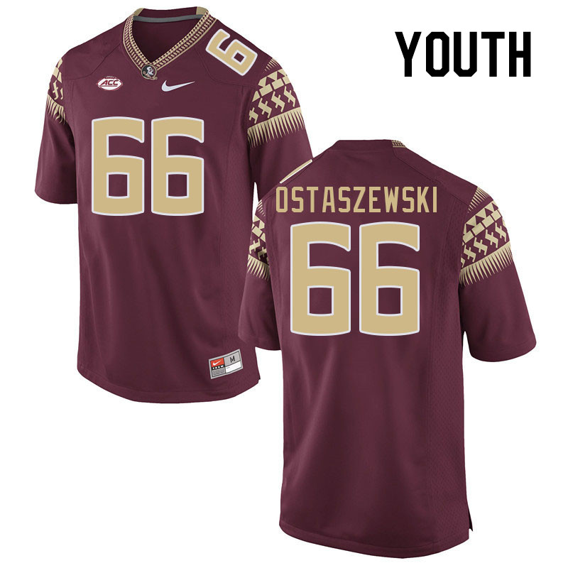 Youth #66 Ben Ostaszewski Florida State Seminoles College Football Jerseys Stitched-Garnet